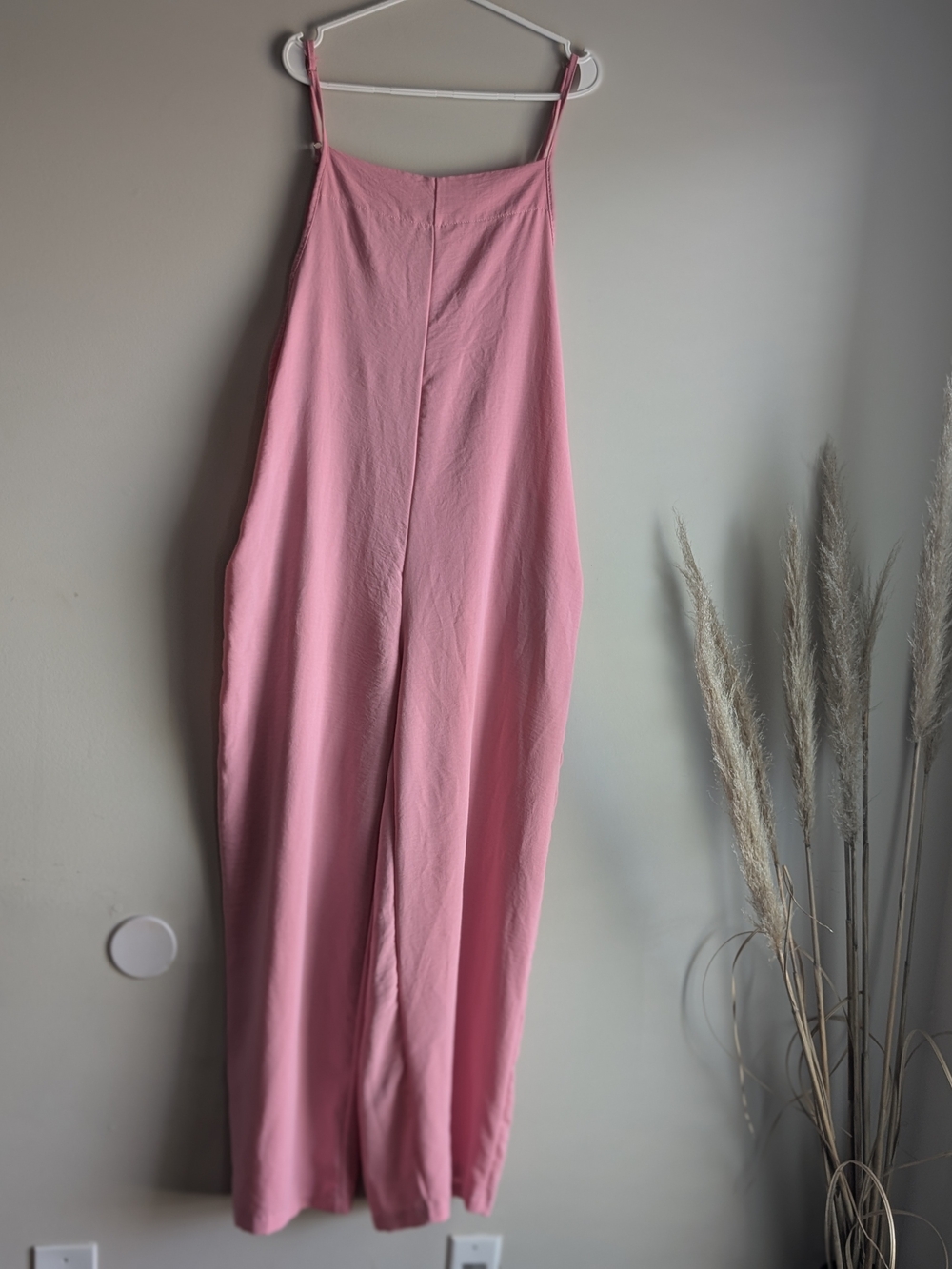 SHEIN Pink Spaghetti-Strap Wide-Leg Jumpsuit